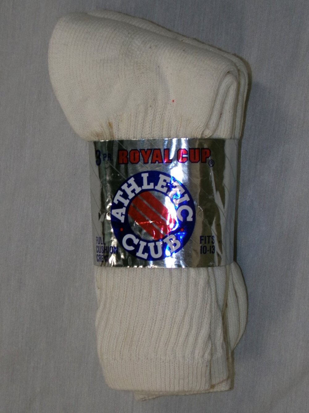 NOS Vtg 80s Athletic Club Royal Cup Crew Tube Socks 3 Pack Men's 10-13 USA *READ